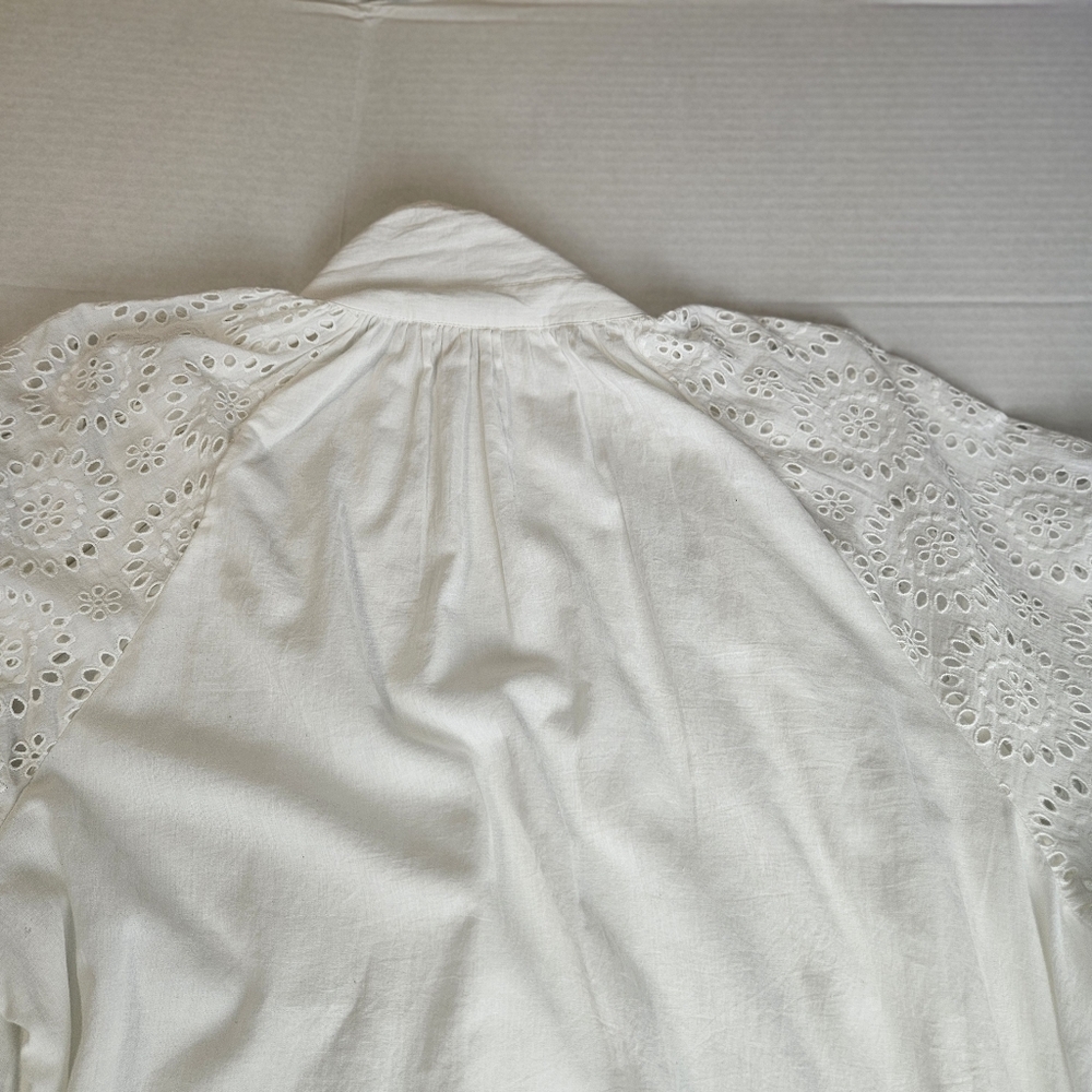 Happy Nature Women White Open Lace Dress/Tunic Size Large - Picture 5 of 16